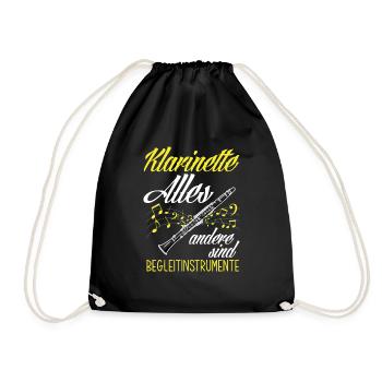 Lustiges Klarinette Klarinettist Geschenk - Turnbeutel - Schwarz - Vorne