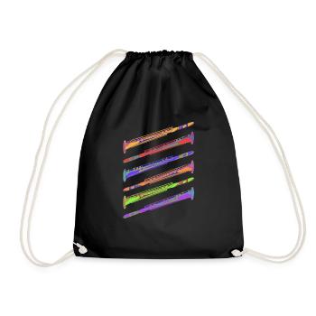 Funny Clarinet Clarinet Gift - Drawstring Bag - black - Front