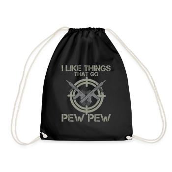 Ich Mag Dinge, Die Pew Pew Gun Enthusiast - Turnbeutel - Schwarz - Vorne