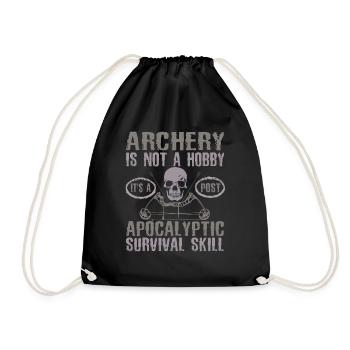 Archery is not a hobby hunt for long-term - Drawstring Bag - black - Front