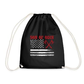 Son of Odin Valhalla American - Drawstring Bag - black - Front