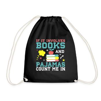 Quand il s’agit de livres et de pyjamas - Sac de sport léger - noir - Devant