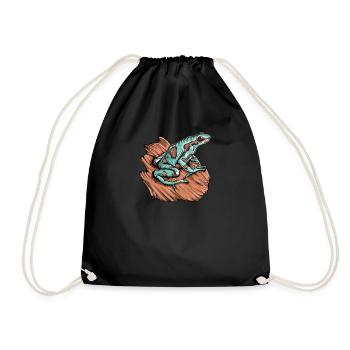 Pfeilgiftfrosch I Kröte Frosch Motiv für Amphibien - Turnbeutel - Schwarz - Vorne