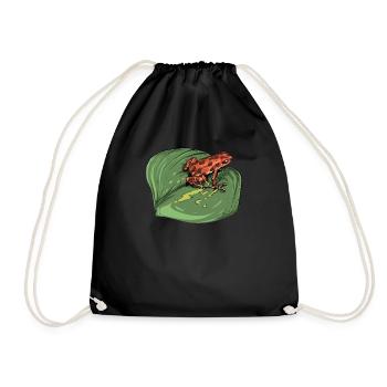 Pfeilgiftfrosch I Kröte Frosch Motiv für Amphibien - Turnbeutel - Schwarz - Vorne