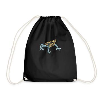 Pfeilgiftfrosch I Kröte Frosch Motiv für Amphibien - Turnbeutel - Schwarz - Vorne