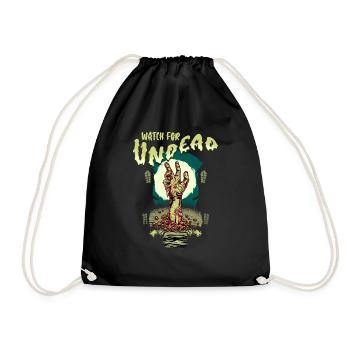 Watch For Undead Halloween Zombie Hand Spooky Scar - Drawstring Bag - black - Front