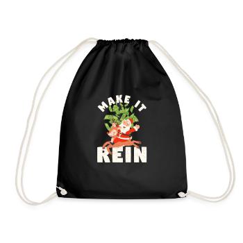 Make It Pure Funny Santa Claus Reindeer Christmas Christmas - Drawstring Bag - black - Front
