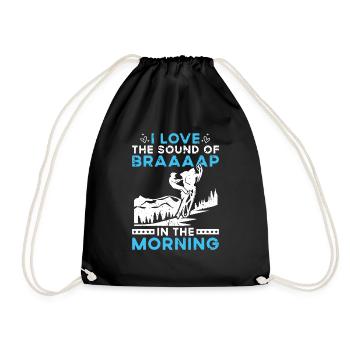 Snowmobile driver saying - Drawstring Bag - black - Front