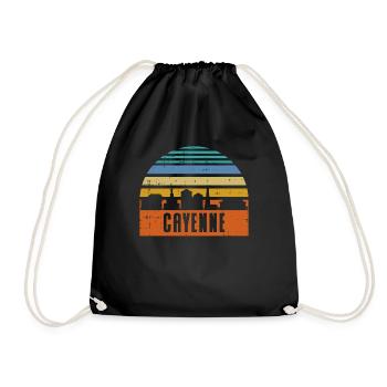 Cayenne skyline - Drawstring Bag - black - Front
