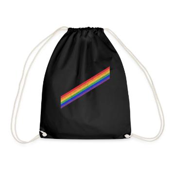 Regenbogen Fahne LGBT Schwul Gay Pride - Turnbeutel - Schwarz - Vorne