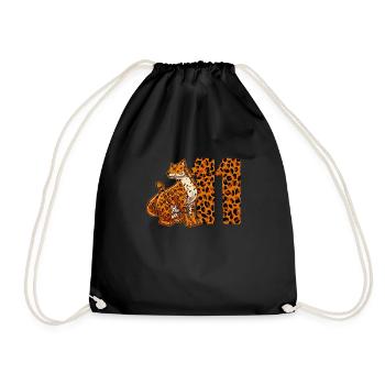 11 years old boy birthday Jaguar - Drawstring Bag - black - Front