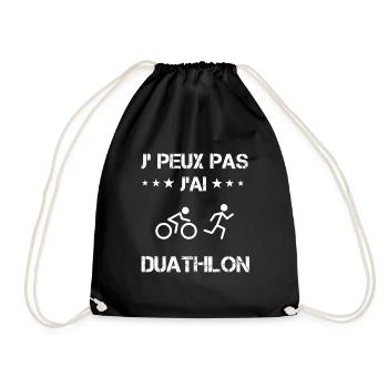 Je peux pas j'ai duathlon sport cadeau duathlète - Sac de sport léger - noir - Devant
