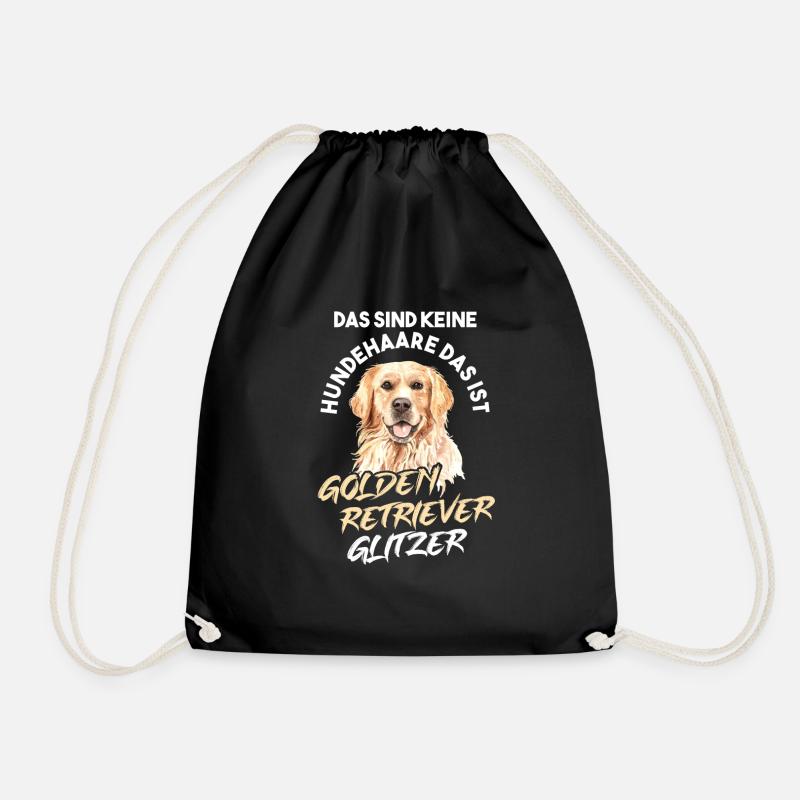 Golden Retriever Glitzer Hundehalter Geschenk Hund - Turnbeutel - Schwarz