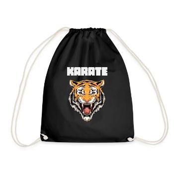 Angry Karate Tiger Head - Karate Japanische - Turnbeutel - Schwarz - Vorne