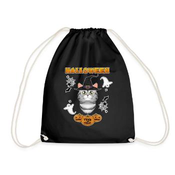 American Shorthair Cat Lover I Happy Halloween - Drawstring Bag - black - Front