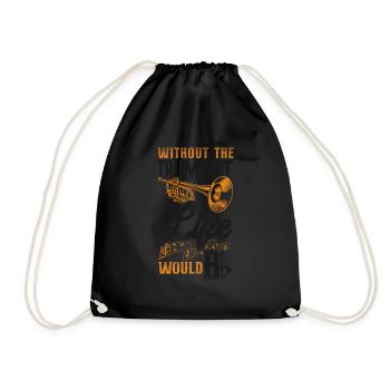Trumpet Player B Flat Vintage - Drawstring Bag - black - Front