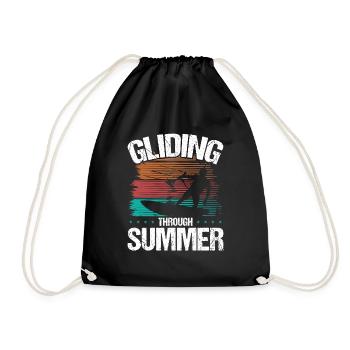 Kitesurfing Kiteboarding Kite Kiteboarder Wind - Drawstring Bag - black - Front