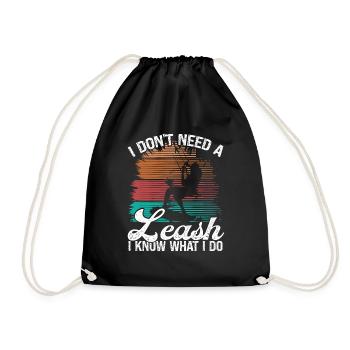 Kiteboarder I dont need a Leash KitesurferKiteboar - Turnbeutel - Schwarz - Vorne