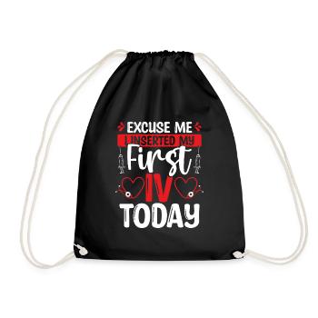 Nurse Vein Inserter Emergency Room Nursing - Drawstring Bag - black - Front