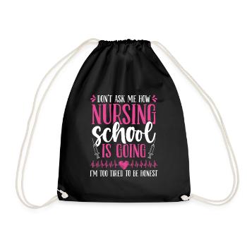 Nursing School Graduate Funny Nurse Graduation - Drawstring Bag - black - Front