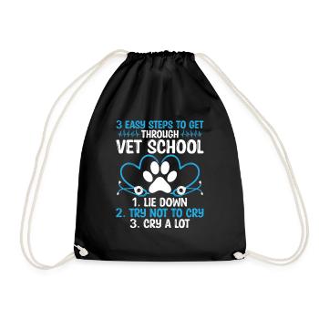 Vet School Graduate Future Vet Tech Student - Drawstring Bag - black - Front