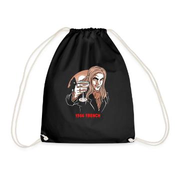 1986 French Vampire Sommelier Wine Blood French - Drawstring Bag - black - Front