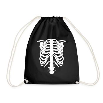Skeleton Costume Chest Halloween - Drawstring Bag - black - Front