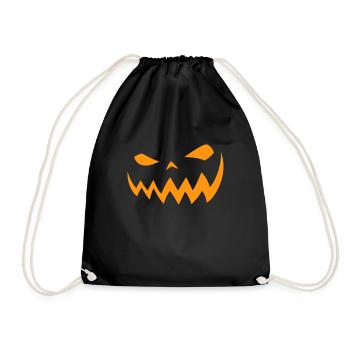 Halloween Kürbis Kostüm Verkleidung - Turnbeutel - Schwarz - Vorne