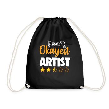 World's Okayest Artist - Drawstring Bag - black - Front