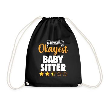 World's Okayest Babysitter - Drawstring Bag - black - Front