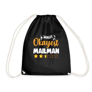 World's Okayest Mailman - Drawstring Bag - black - Front