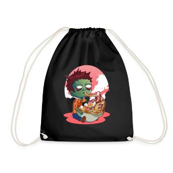 Halloween Zombie Ramen Japanese Food Lover - Drawstring Bag - black - Front