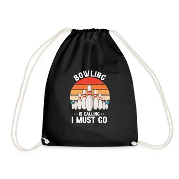 Le bowling vintage rétro appelle je dois y aller - Sac de sport léger - noir - Devant