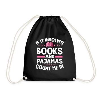 Quand il s’agit de livres et de pyjamas - Sac de sport léger - noir - Devant