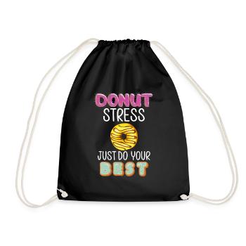 Donut Stress Just Do Your Best Teacher Test Day - Drawstring Bag - black - Front