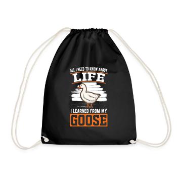 Geese Gift Goose lovers Goose breeders - Drawstring Bag - black - Front
