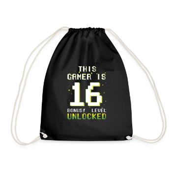 Ce gamer amateur de jeux vidéo Gamer Age 16 - Sac de sport léger - noir - Devant