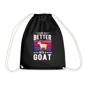 La vie est meilleure avec une chèvre Ziegenwirt Ziege - Sac de sport léger - noir - Devant