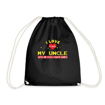 I Love When My Uncle Play Video Game Lover Gaming - Turnbeutel - Schwarz - Vorne