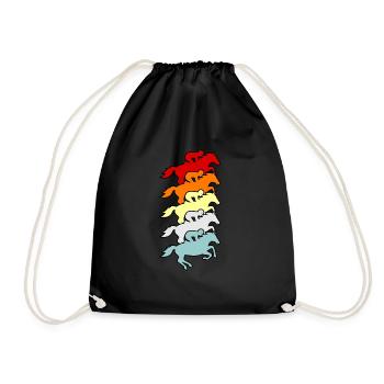 Reiter-lustiges Reiten-mädchen-geschenk - Turnbeutel - Schwarz - Vorne