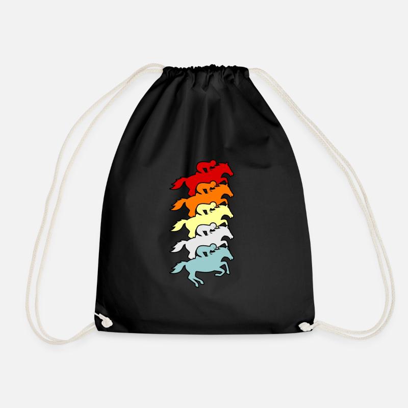 Reiter-lustiges Reiten-mädchen-geschenk - Turnbeutel - Schwarz