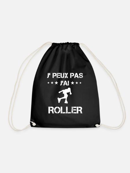 Je peux pas j'ai roller cadeau patineur - Sac de sport léger - noir