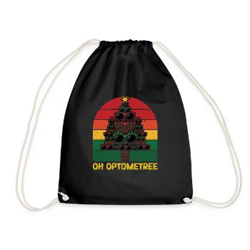 Funny Optician Christmas Tree Glasses Xmas Oh - Drawstring Bag - black - Front