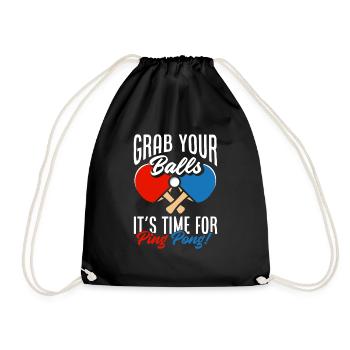 Fun Table Tennis Gift - Drawstring Bag - black - Front