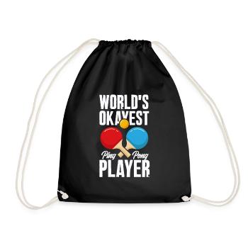 Fun Table Tennis Gift - Drawstring Bag - black - Front