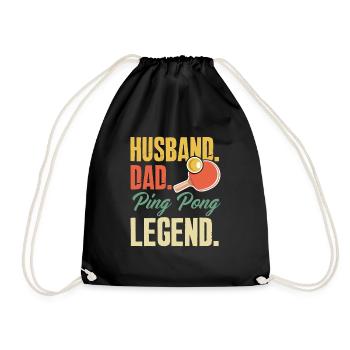 Fun Table Tennis Gift - Drawstring Bag - black - Front