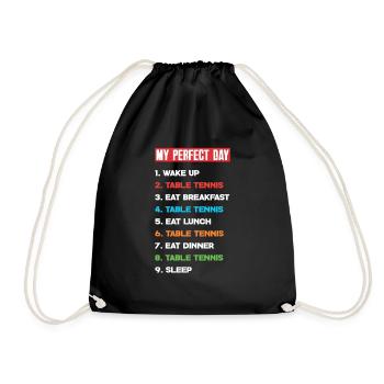Fun Table Tennis Gift - Drawstring Bag - black - Front