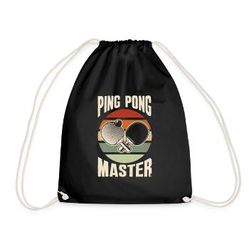 Fun Table Tennis Gift - Drawstring Bag - black - Front