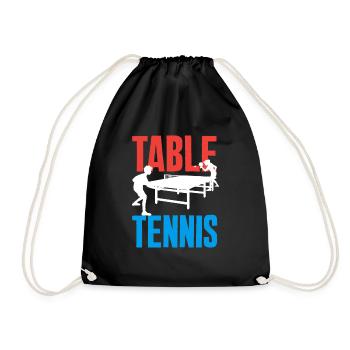Fun Table Tennis Gift - Drawstring Bag - black - Front