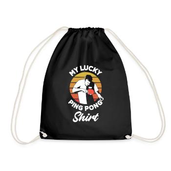 Fun Table Tennis Gift - Drawstring Bag - black - Front